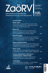 Zeitschrift für ausländisches öffentliches Recht und Völkerrecht / Heidelberg Journal of International Law