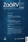 Zeitschrift für ausländisches öffentliches Recht und Völkerrecht / Heidelberg Journal of International Law