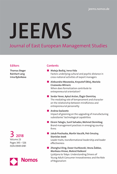 Nomos Elibrary Jeems Journal Of East European Management Studies