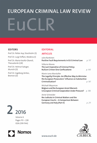 EuCLR European Criminal Law Review