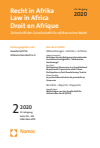 RiA Recht in Afrika | Law in Africa | Droit en Afrique