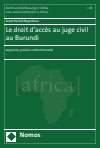 Aimé-Parfait Niyonkuru - Le droit d’accès au juge civil au Burundi