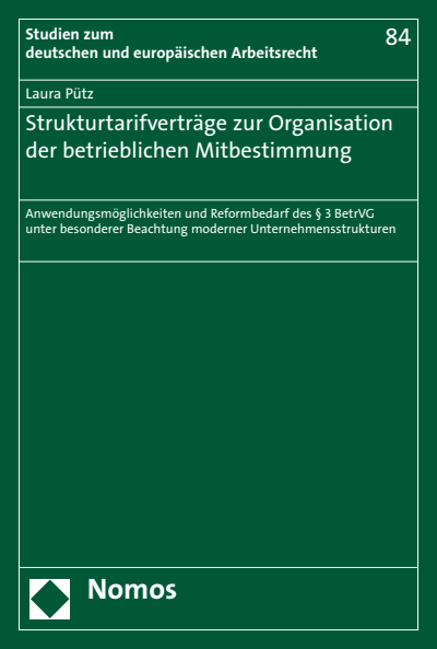 Strukturtarifverträge zur Organisation der betrieblichen Mitbestimmung -  Nomos eLibrary