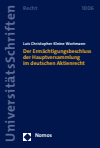 Luis Christopher Kleine Wortmann - Der Ermächtigungsbeschluss der Hauptversammlung im deutschen Aktienrecht