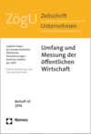 Dietrich Dickertmann, Hans Gerhard Strohe - Umfang und Messung der öffentlichen Wirtschaft