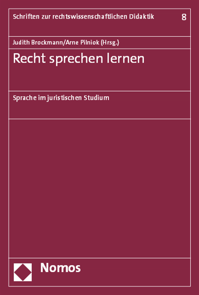 Das Jurastudium Als Einubung Der Juristischen Fachsprache Ebook 2016 978 3 8487 2819 0 Nomos Elibrary