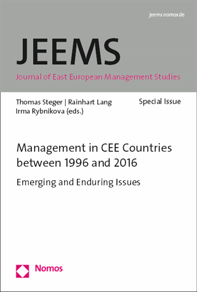 Nomos Elibrary Management In Cee Countries Between 1996 And 2016