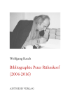 Wolfgang Rasch - Bibliographie Peter Rühmkorf