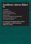 Rolf Tiedemann - Frankfurter Adorno Blätter VI