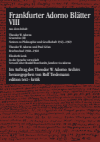 Rolf Tiedemann - Frankfurter Adorno Blätter VIII