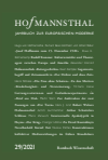 Maximilian Bergengruen, Alexander Honold, Ursula Renner, Günter Schnitzler - Hofmannsthal – Jahrbuch zur europäischen Moderne