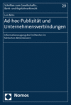 Lars Behn - Ad-hoc-Publizität und Unternehmensverbindungen