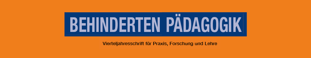 Vierteljahresschrift für Behindertenpädagogik und Integration Behinderter in Praxis, Forschung und Lehre Banner